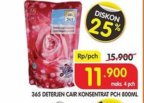 Promo Harga 365 Detergent Cair 800 ml - Superindo