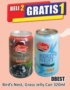 Promo Harga Dbest Flavour Drink Birds Nest, Grass Jelly 320 ml - Hari Hari