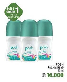 Promo Harga POSH Deo Roll On Hijab Refreshing Green 50 ml - LotteMart