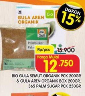 Promo Harga BIO ORGANIK Gula Semut 200gr / Gula Aren 200gr / 365 Palm Sugar 250gr  - Superindo