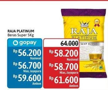 Promo Harga Raja Platinum Beras Slyp Super 5000 gr - Alfamidi