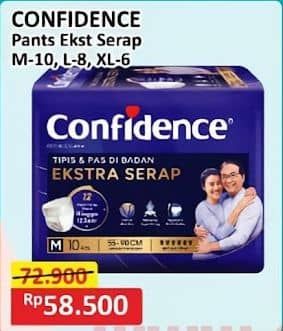 Promo Harga Confidence Adult Pants Slim & Fit Extra Absorb M10, L8, XL6 6 pcs - Alfamart