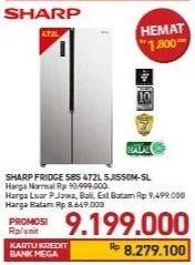 Promo Harga SHARP SJ-IS50M-SL | REFRIGERATOR SBS 1 pcs - Carrefour