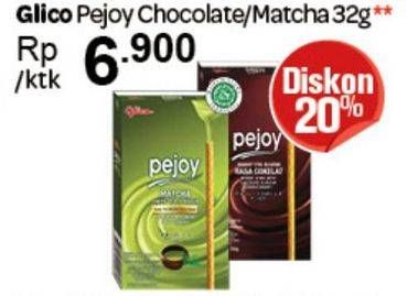 Promo Harga GLICO PEJOY Stick Matcha, Chocolate 32 gr - Carrefour