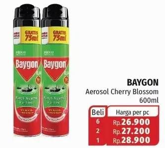 Promo Harga BAYGON Insektisida Spray Cherry Blossom 600 ml - Lotte Grosir