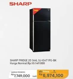 Promo Harga Sharp SJ-IG471PG | Refrigerator 2 Door  - Carrefour
