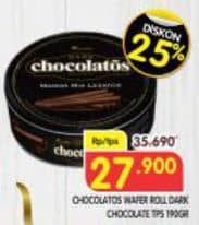 Promo Harga Chocolatos Wafer Roll Cokelat Dark 190 gr - Superindo