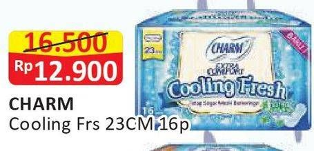 Promo Harga Charm Extra Comfort Cooling Fresh NonWing 23cm 16 pcs - Alfamart