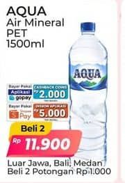 Promo Harga Aqua Air Mineral 1500 ml - Alfamart