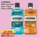 Promo Harga Listerine Mouthwash Antiseptic Cool Mint, Zero, Fresh Citrus 250 ml - Alfamart