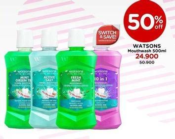 Promo Harga WATSONS Mouthwash 500 ml - Watsons