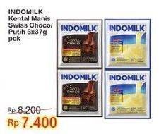 Promo Harga Indomilk Susu Kental Manis Plain, Cokelat per 6 sachet 37 gr - Indomaret