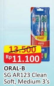 Promo Harga ORAL B Toothbrush All Rounder 1 2 3 Medium, Soft 3 pcs - Alfamart