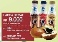 Promo Harga KIN Fresh Milk + BREAD CO Roti Coklat  - Yogya