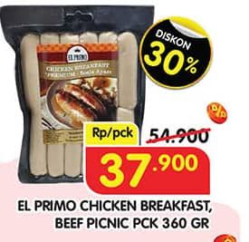 Promo Harga El Primo Sosis Chicken Breakfast, Beef Picnic 360 gr - Superindo