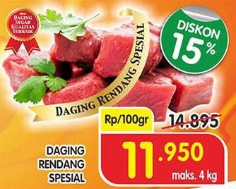 Promo Harga Daging Rendang Sapi Spesial per 100 gr - Superindo