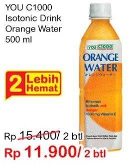 Promo Harga YOU C1000 Isotonic Drink Orange per 2 botol 500 ml - Indomaret