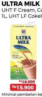 Promo Harga Ultra Milk Susu UHT Coklat, Full Cream 1000 ml - Alfamart