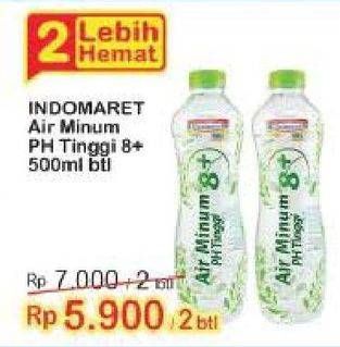 Promo Harga INDOMARET Air Minum pH 8+ 500 ml - Indomaret