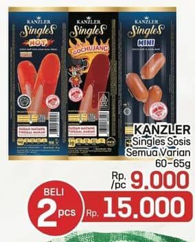 Promo Harga Kanzler Sosis Single All Variants 60 gr - LotteMart