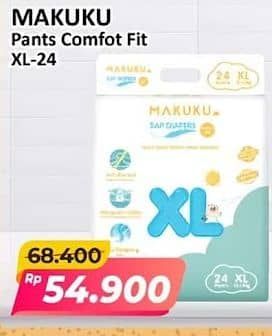 Promo Harga Makuku Comfort Fit Diapers Pants XL24 24 pcs - Alfamart