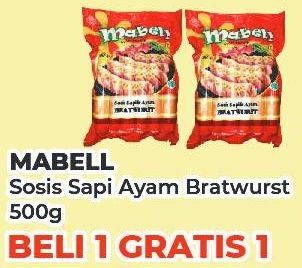 Promo Harga Mabell Bratwurst Sosis Sapi, Sosis Ayam 500 gr - Yogya