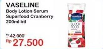 Promo Harga Vaseline Super Food Skin Serum Cranberry 200 ml - Indomaret