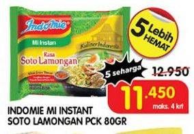 Promo Harga INDOMIE Mi Kuah Soto Lamongan 80 gr - Superindo