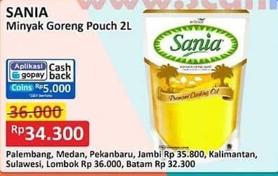 Promo Harga Sania Minyak Goreng 2000 ml - Alfamart