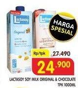 Promo Harga LACTASOY Soya Milk Chocolate, Original 1000 ml - Superindo