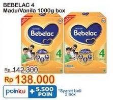 Promo Harga BEBELAC 4 Susu Pertumbuhan Madu, Vanila 1000 gr - Indomaret