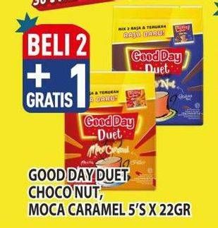 Promo Harga Good Day Coffee Duet MocaCaramel, ChocoNut per 5 sachet 22 gr - Hypermart