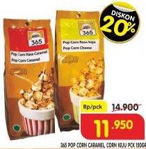 Promo Harga 365 Pop Corn Caramel, Cheese 150 gr - Superindo