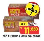 Promo Harga Cap Poci Teh Celup Asli, Vanila per 3 box 25 pcs - Superindo