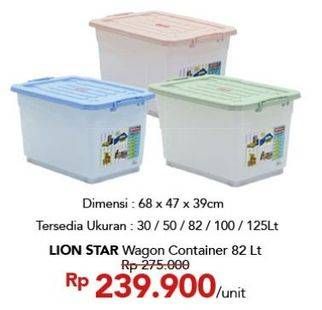 Promo Harga Lion Star Wagon Container 82lt 82000 ml - Carrefour