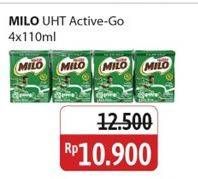 Promo Harga Milo Susu UHT per 4 box 110 ml - Alfamidi