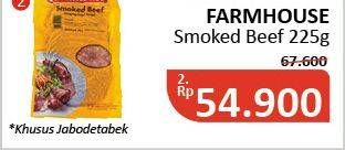 Promo Harga FARMHOUSE Smoked Beef 225 gr - Alfamidi