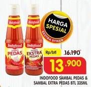 Promo Harga Indofood Sambal Ekstra Pedas, Pedas 335 ml - Superindo