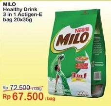 Promo Harga MILO ActigenE 3in1 per 20 sachet 35 gr - Indomaret