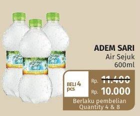 Promo Harga ADEM SARI Air Sejuk per 4 botol 600 ml - Lotte Grosir