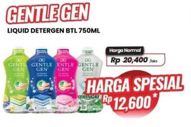 Promo Harga Gentle Gen Deterjen 750 ml - Carrefour