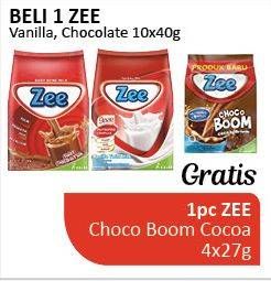 Promo Harga ZEE Susu Bubuk Vanilla Twist, Swizz Chocolate per 10 sachet 40 gr - Alfamidi