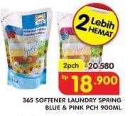 Promo Harga 365 Softener Laundry Spring Blue, Blossom Pink per 2 pouch 900 ml - Superindo