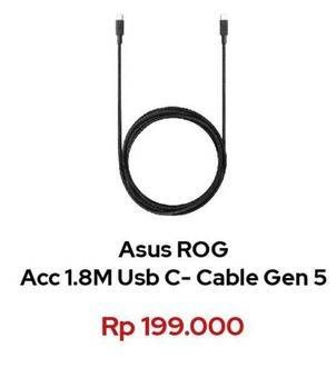 Promo Harga ASUS ROG USB-C Cable 1.8m Generasi 5  - Erafone