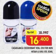 Promo Harga CASABLANCA Men Roll On Blue, Black 50 ml - Superindo
