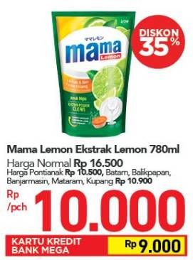 Promo Harga MAMA LEMON Cairan Pencuci Piring Lemon Daun Mint 780 ml - Carrefour