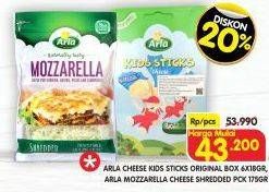 ARLA Cheese Kids Sticks Original Box 6x18gr, Mozzarella Cheese Shredded Pck 175gr