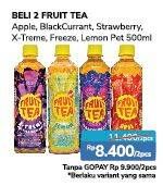 Promo Harga SOSRO Fruit Tea Apple, Blackcurrant, Strawberry, X-Treme, Freeze, Lemon per 2 botol 500 ml - Alfamidi