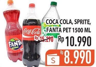 Promo Harga COCA COLA, SPRITE, FANTA PET 1500 ML  - Hypermart