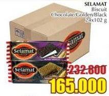 Promo Harga SELAMAT Sandwich Biscuits Chocolate, Golden, Black per 24 pouch 102 gr - Giant